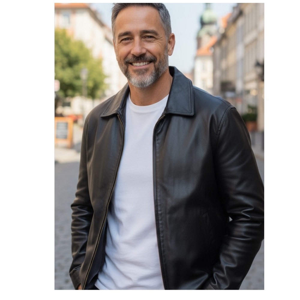 Vintage zJazz men’s Black Leather Classic Jacket